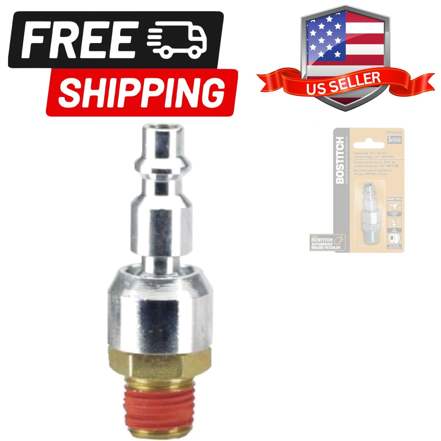 BTFP72333 Industrial 1/4-Inch Series Swivel Plug - 1/4-Inch NPT Male Thread