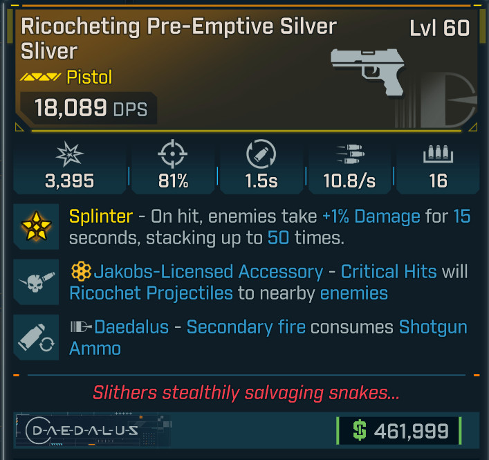 Borderlands 4⭐SILVER SLIVER PISTOL⭐JAKOBS⭐SHOTGUN AMMO