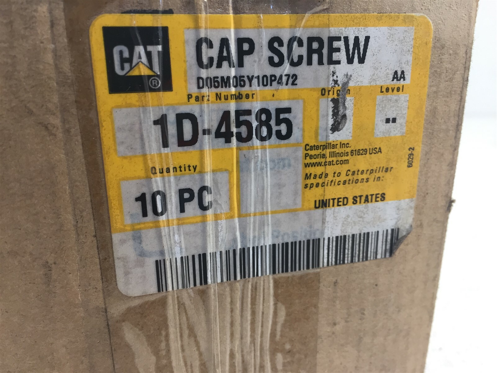 (4) Genuine Caterpillar 1D-4585 Cap Screws 1D4585