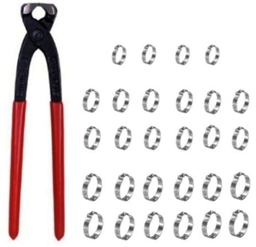 OE-Style Fuel Hose Clamps w/Pliers for 1960-1976 MoPar B-Body & E-Body