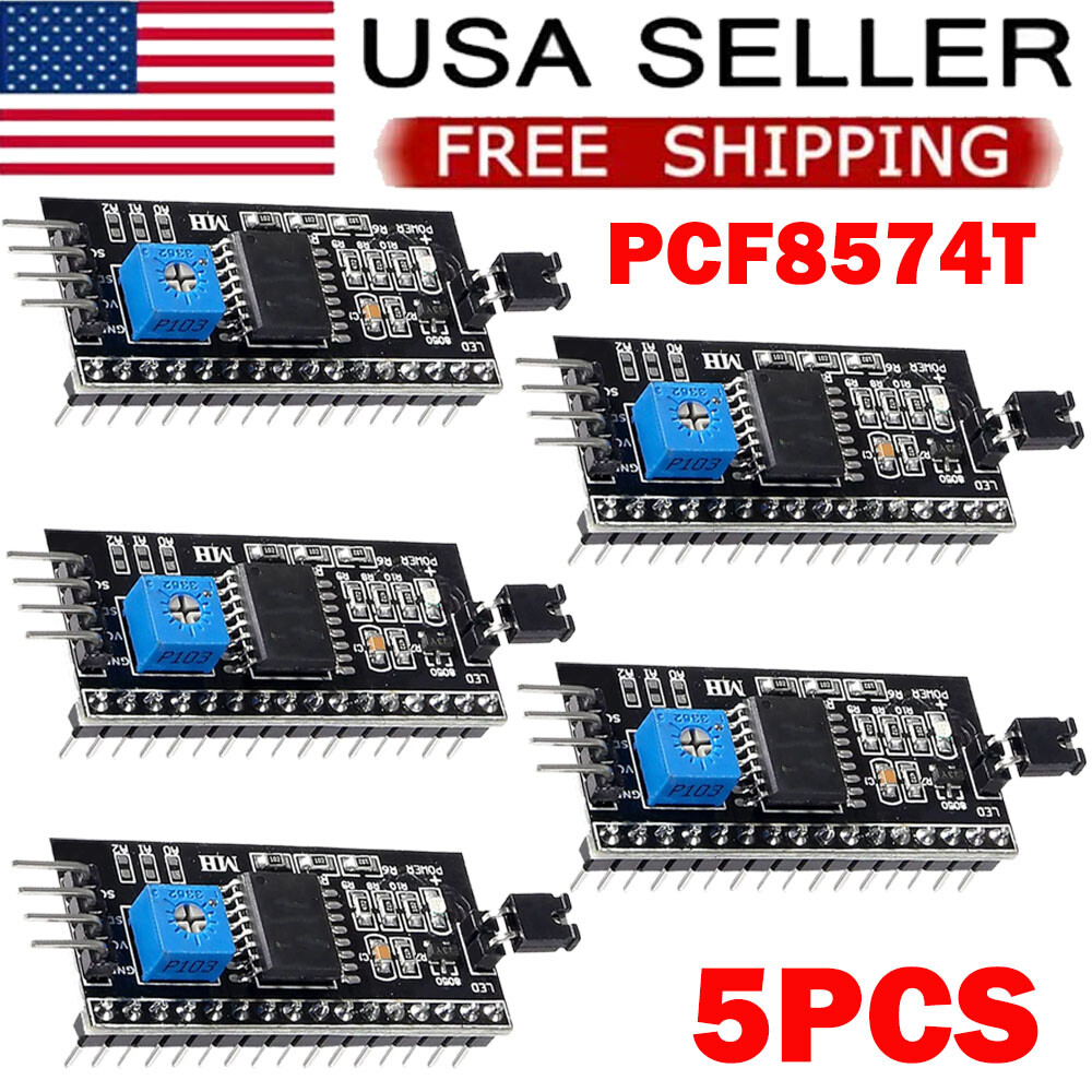 5x IIC I2C Serial Interface Module LCD Display 1602 2004 For Arduino PCF8574T