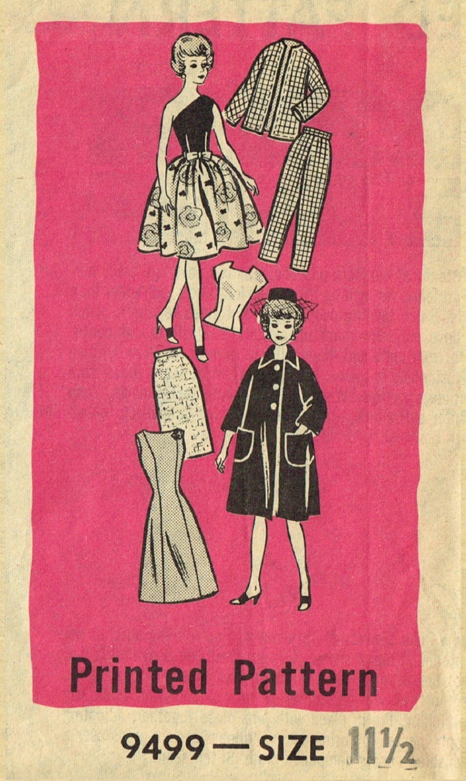 Barbie DOLL Patterns Size 11.5" ~6 patterns~ Vintage Mail Order