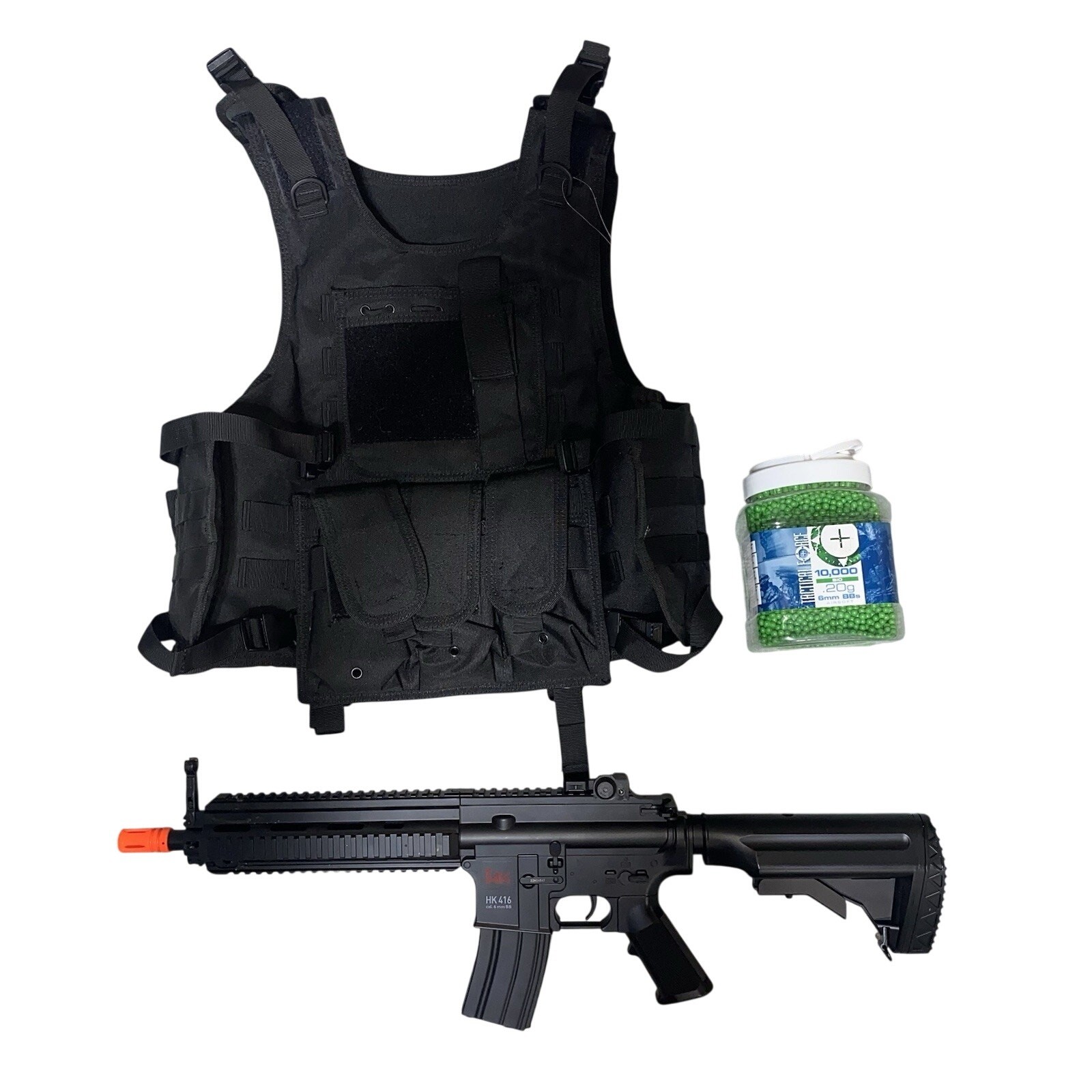 HK Heckler & Koch HK416 AEG 6mm Airsoft Rifle Tactical Vest BBs Tested