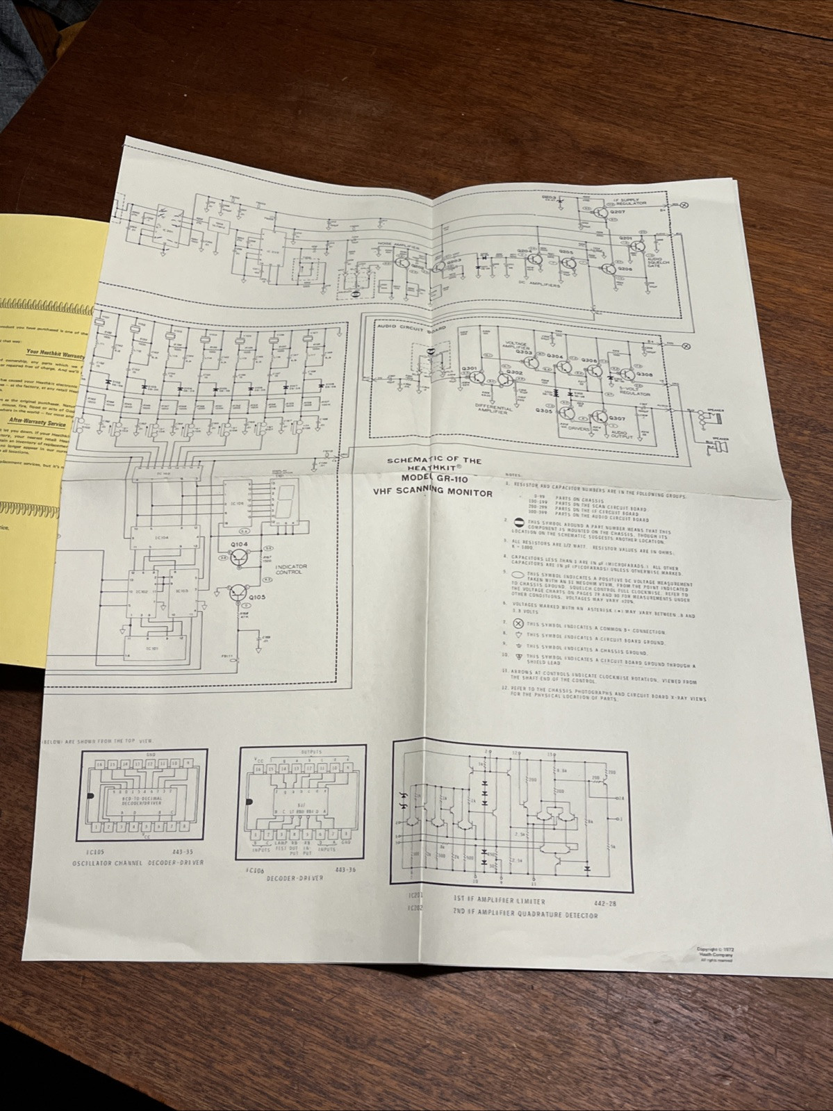 Original Heathkit GR-110 VHF scanning monitor original assembly manual