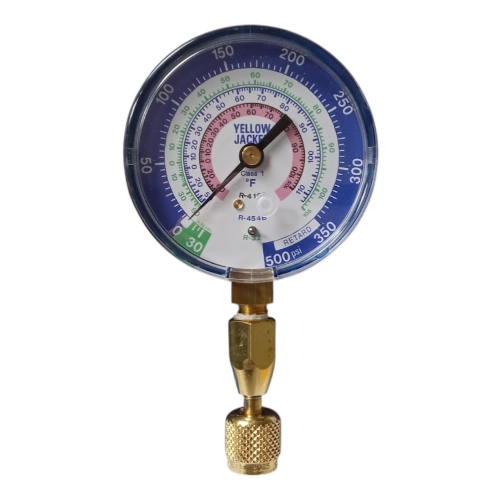 Yellow Jacket 40352 Compound Blue Test Gauge R-32/454B/410A with Quick Coupler