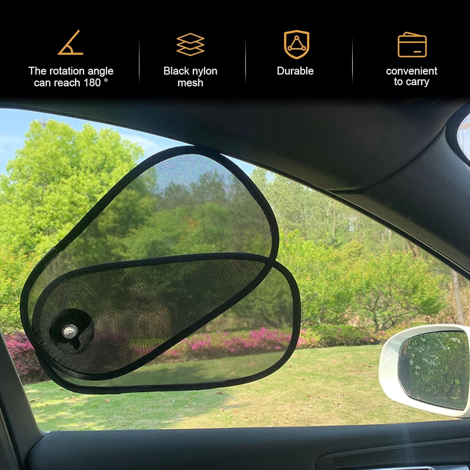 4pcs Adjustable & Rotatable Car Side Window Sun Shade Block Sun Glare for Driver