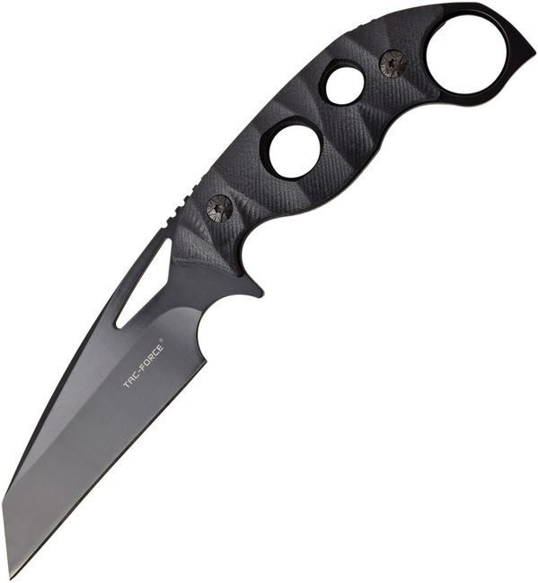 Tac Force Stainless Wharncliffe Black Handle Fixed Blade Knife - TF-FIX010BK