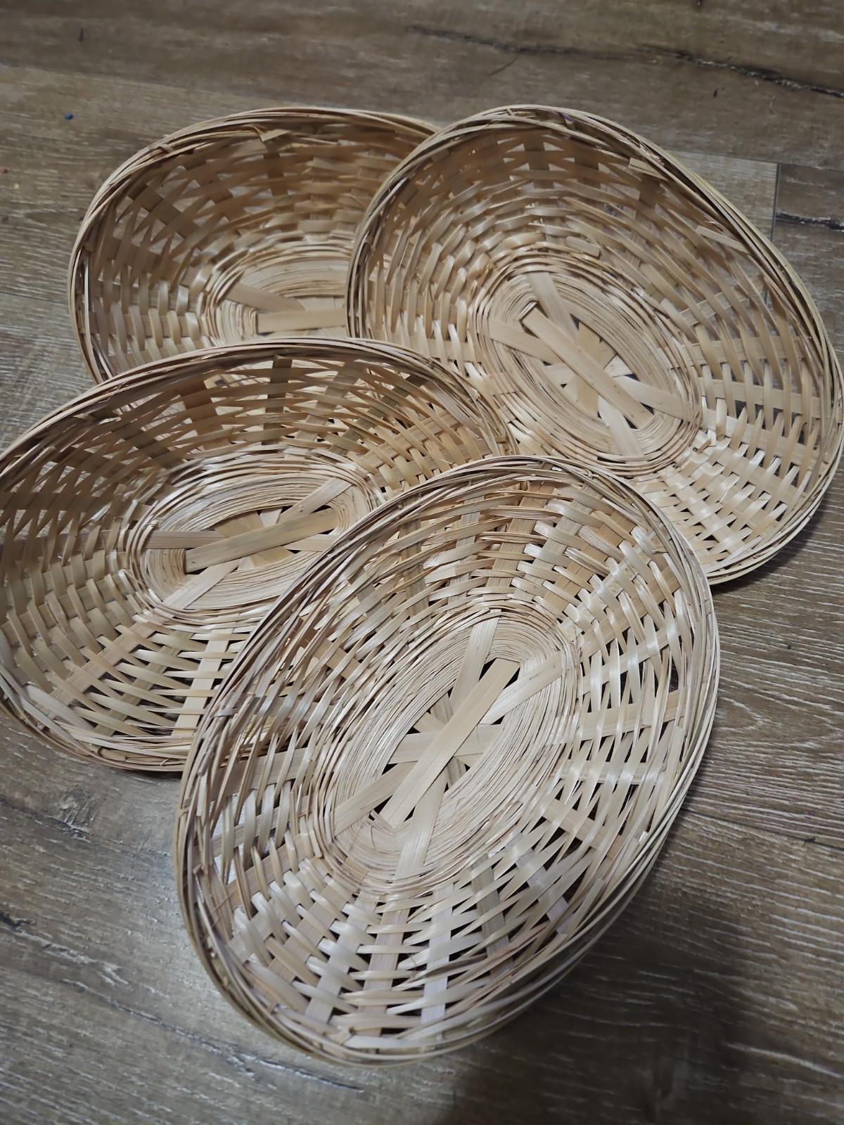 Bamboo Oval Baskets  (9 X 6 Imches)  Set Of 4