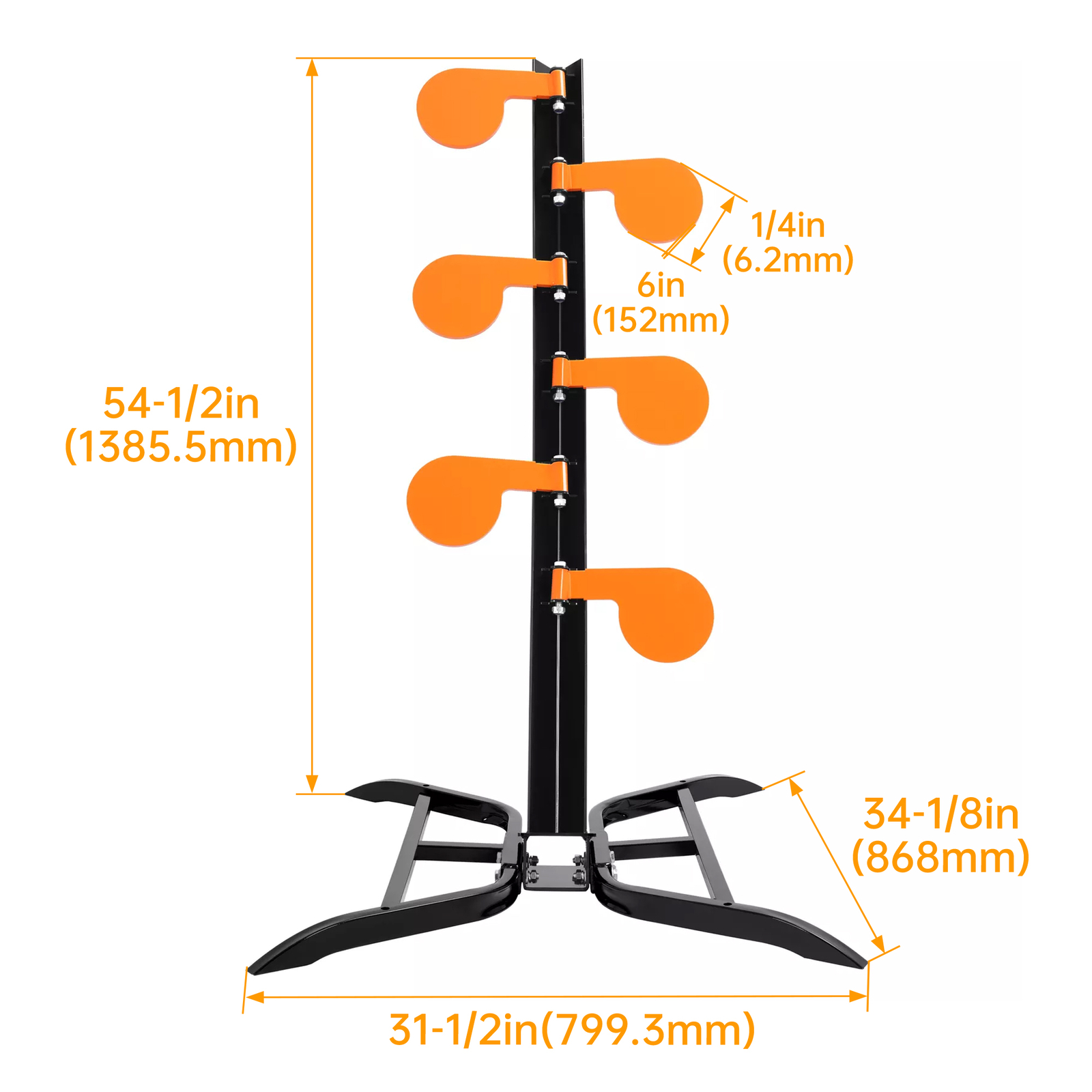 Q195 & NP550 6" x 1/4" Powder Coated Shooting Tree Target Stand For Universal