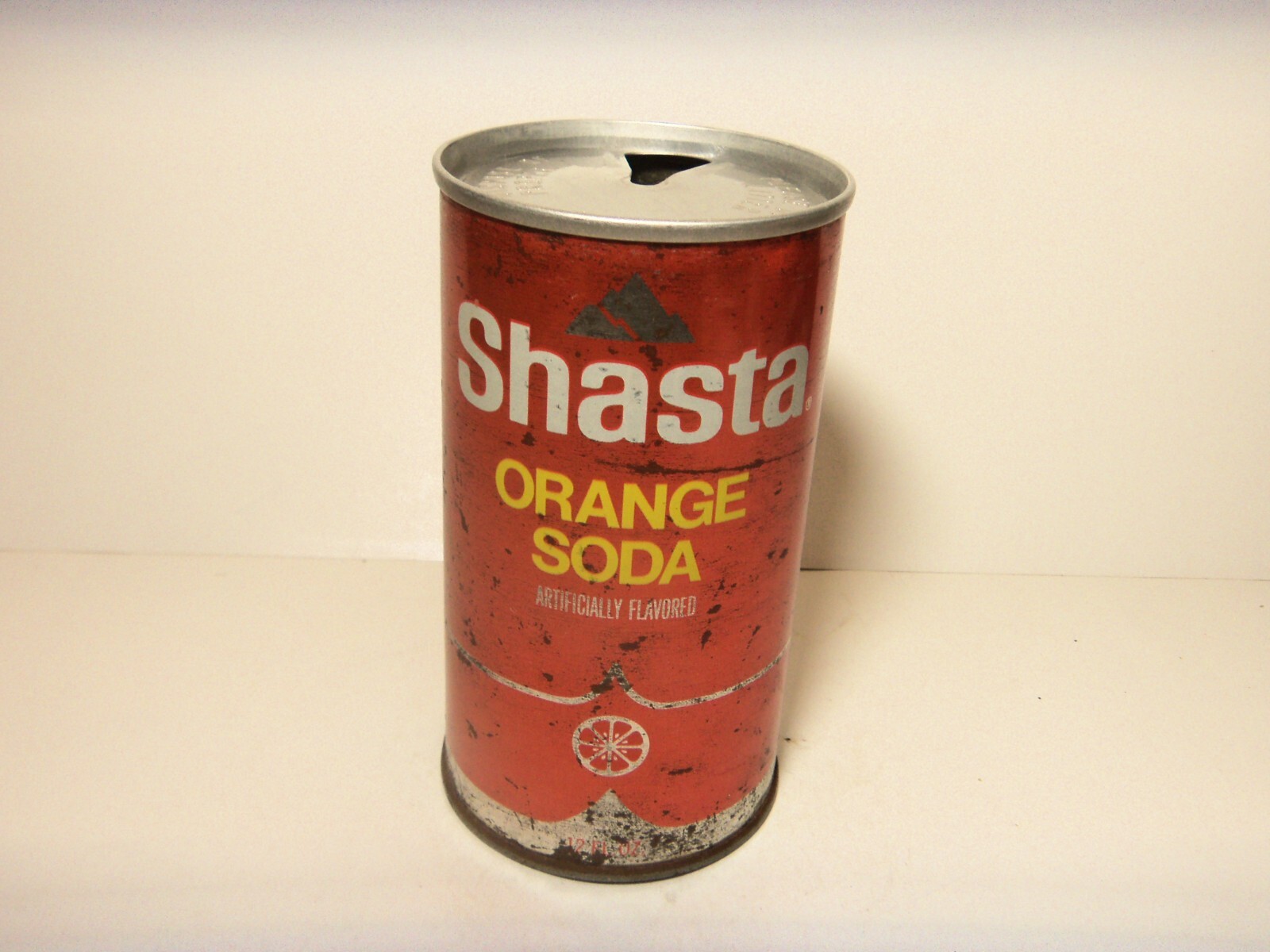 SHASTA ORANGE SODA  12 oz STEEL CAN HAYWARD, CA   VINTAGE