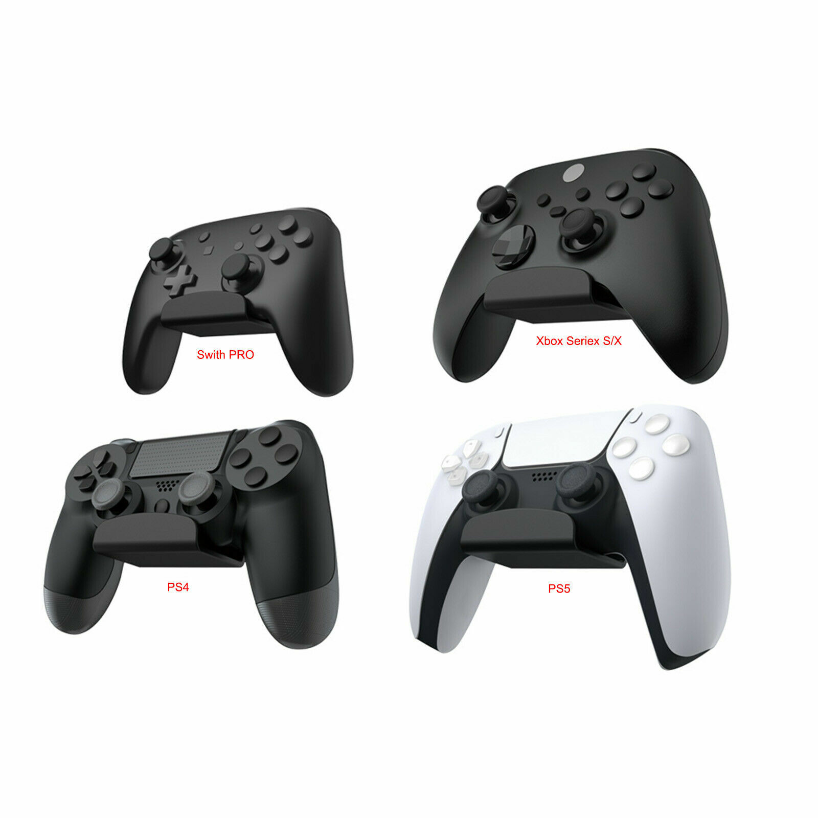 2 Game Controller Headset Headphones Wall Mount Bracket Holder Hanger Hook Stand