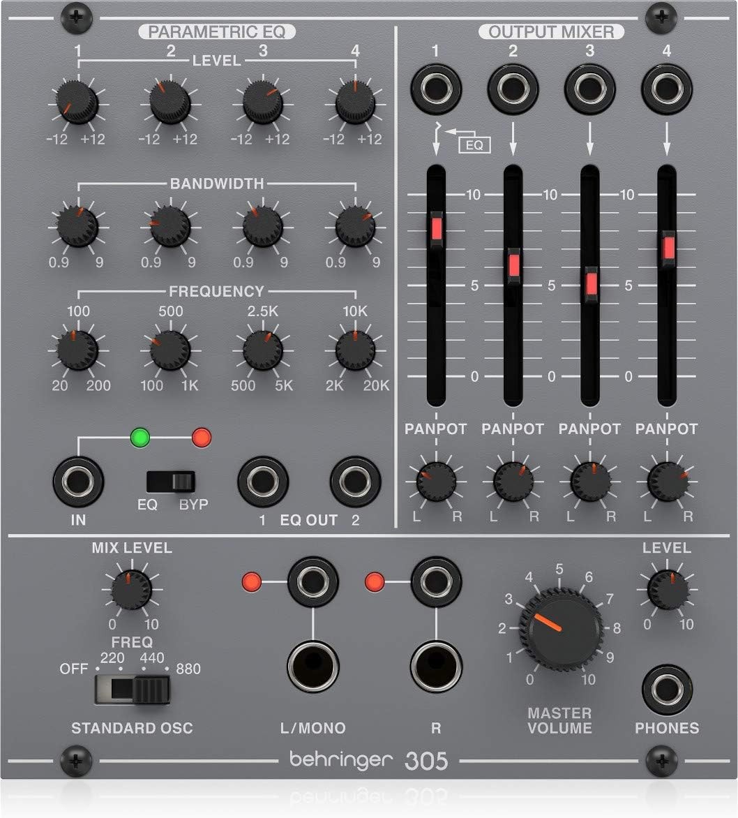 Behringer SYSTEM100 Series 305 EQ/MIXER/OUTPUT Modular Analog Synthesizer,