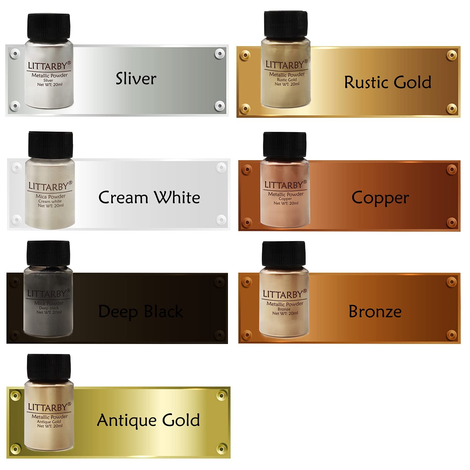 Metallic Pigment 2-Metallic 7 Colors, 7 Colors
