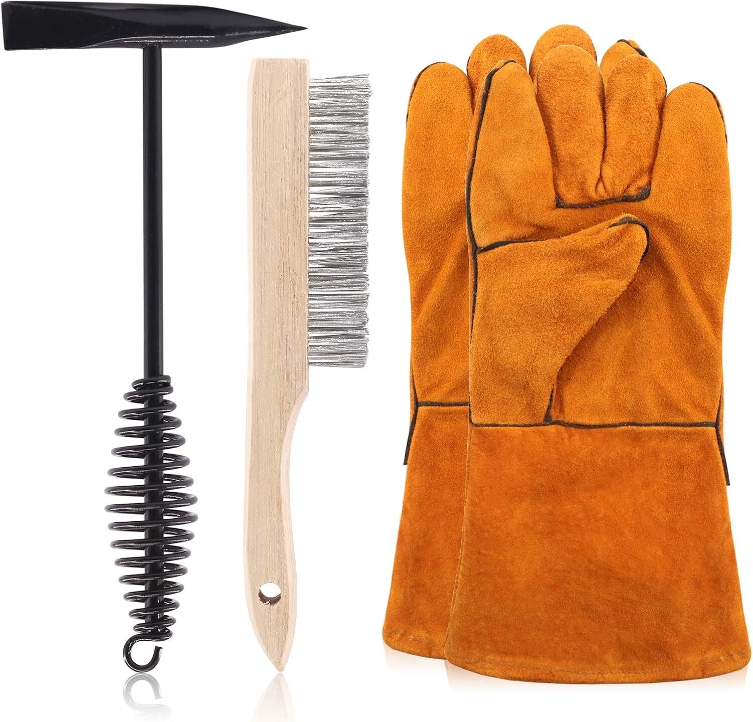 Welding Essentials Set: 10 Inch Brush, Chipping Hammer & Gloves for Efficiency