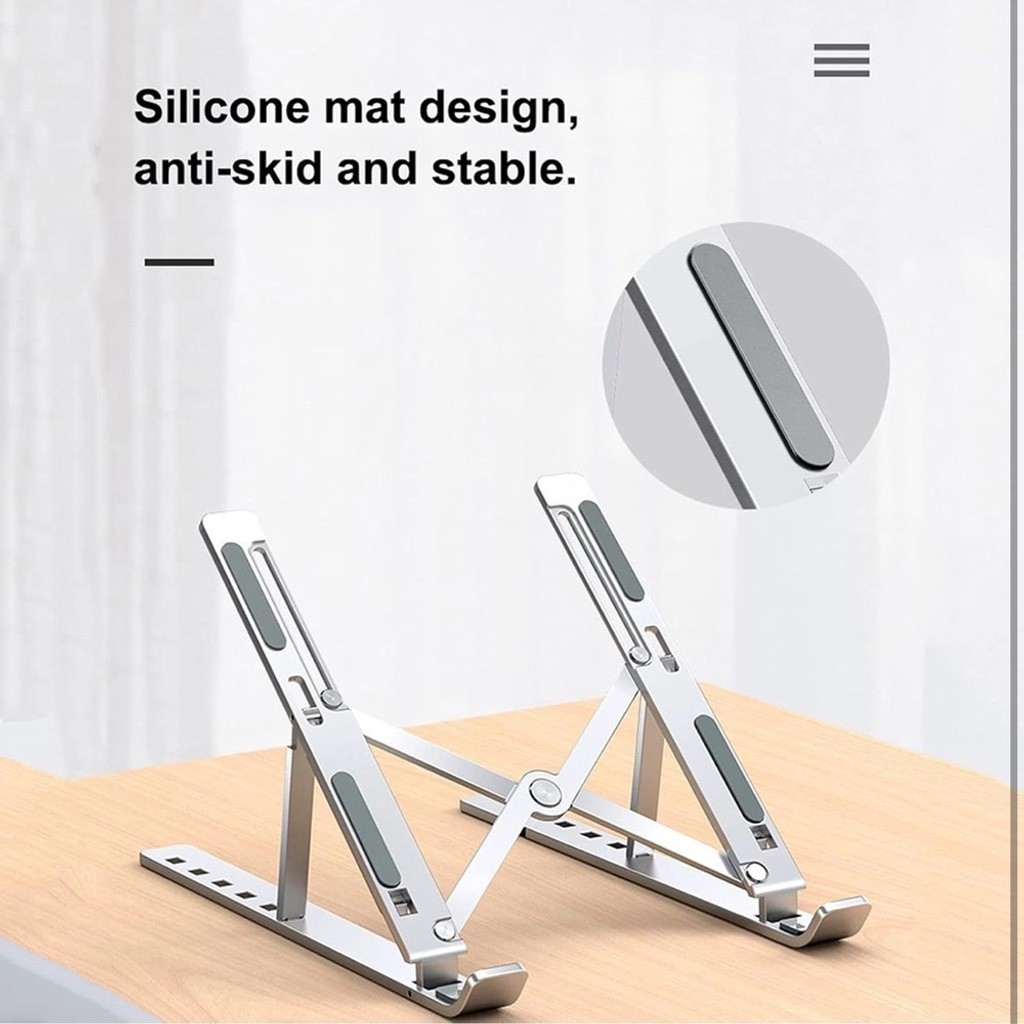 Foldable Lap Stand Computer Holder Bracket 6-Level Adjustable Height Laptop