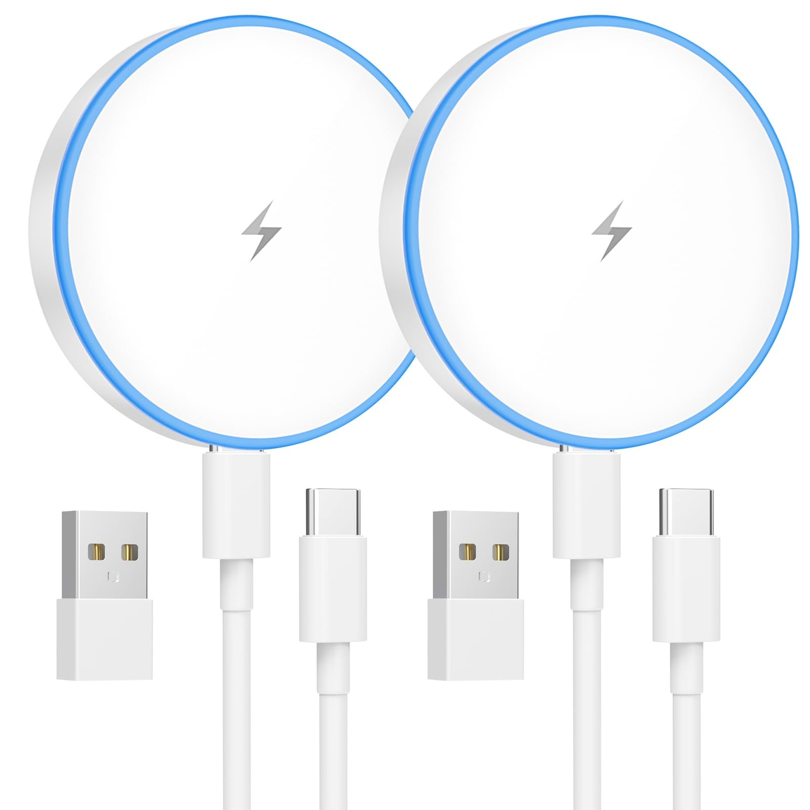 MagSafe Charger 2 Pack 15W Magnetic Wireless Charger Fast Charging Pad Compatibl