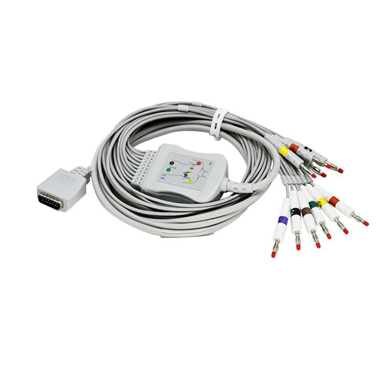 EKG 10-lead Patient Cable Leadwire, Banana AHA for Nihon Kohden 45502-NK/Hillmed