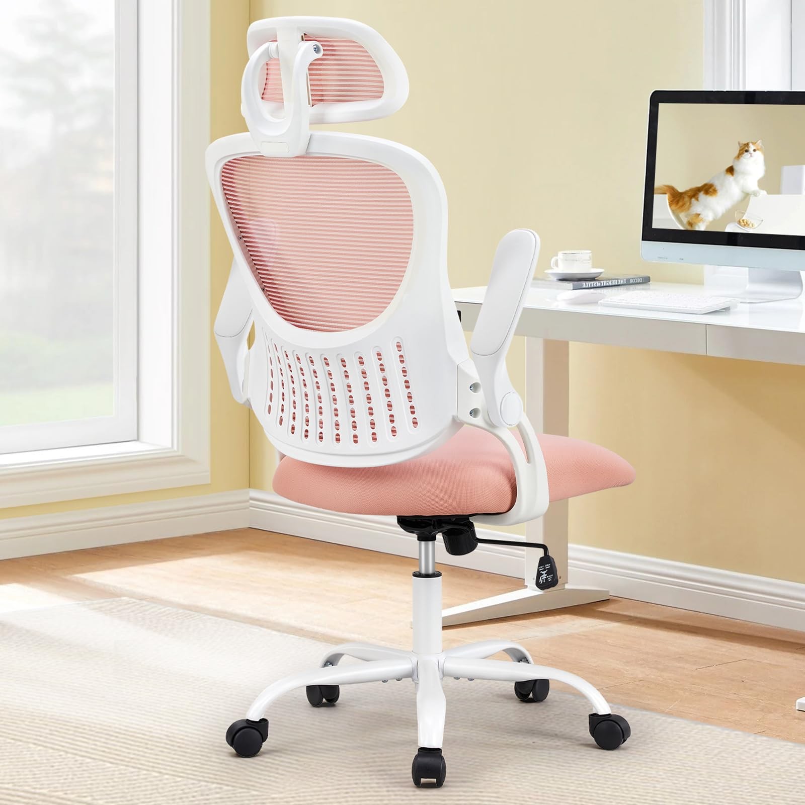Office Computer Desk Chair, Ergonomic HighBack Mesh Rolling Work Chairs with ...