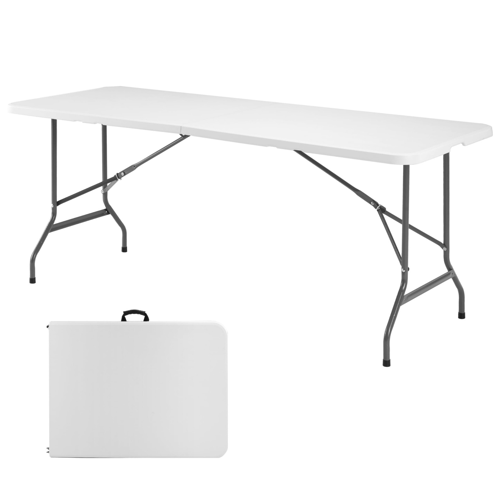 6 ft Portable Folding Table with Handles for Camping, Parties & All Occasions