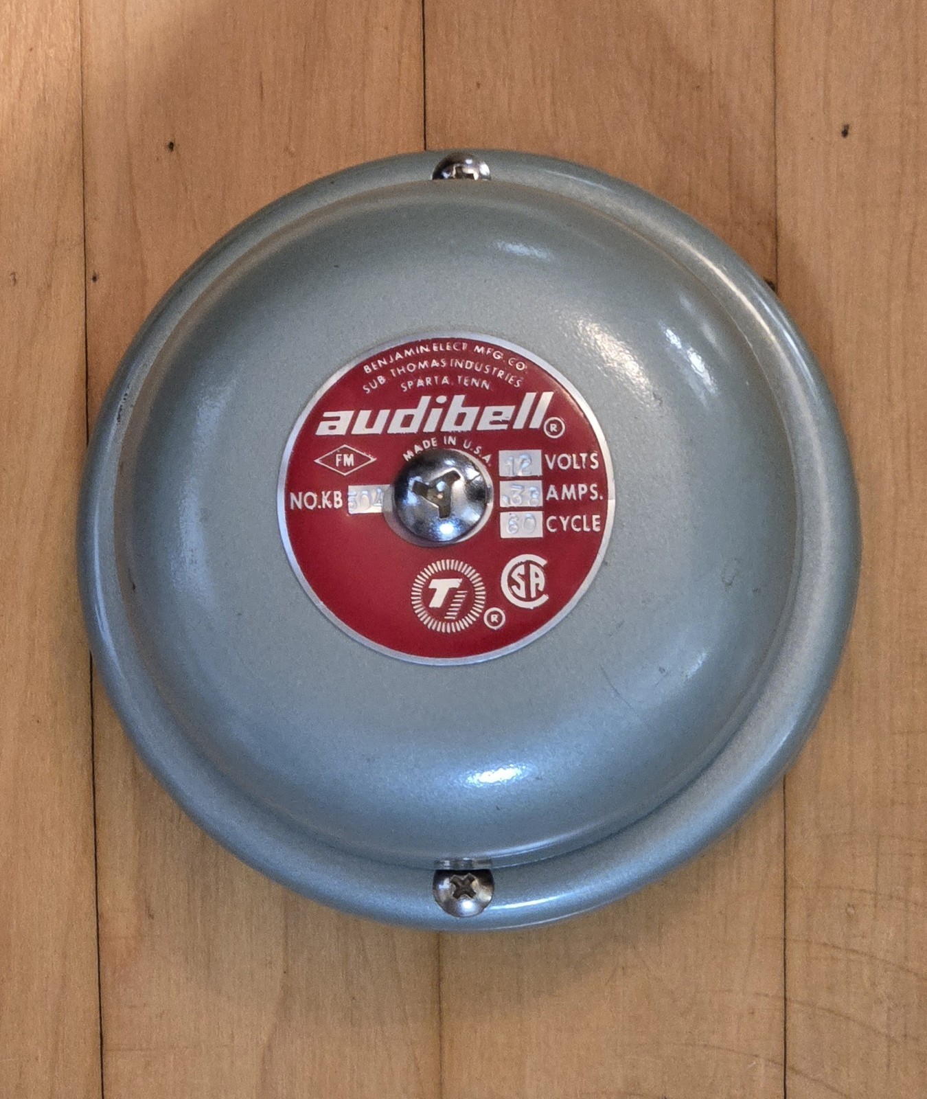 Vintage NOS OEM Benjamin Audibell 504 Signal Alarm Bell  12V 78DB