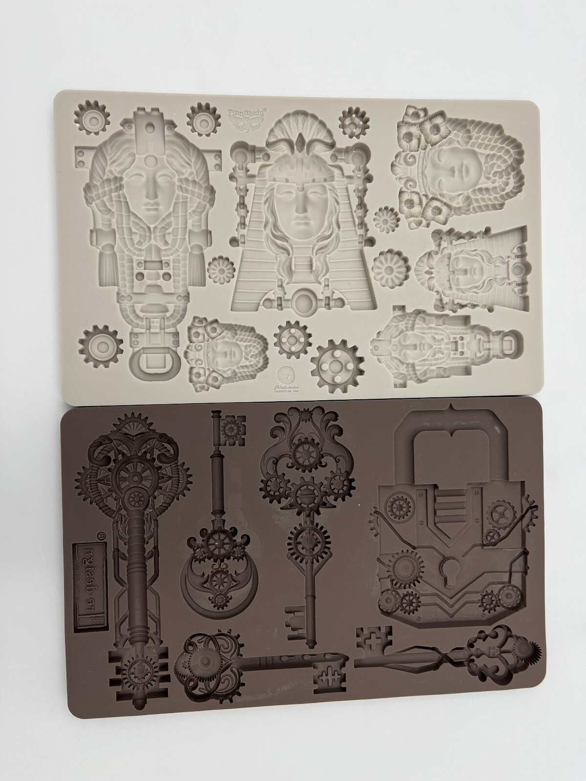 Set of 2 Finnabair Silicone Moulds, QUEEN OF STEAM & MECHANICAL LOCKS, PreOwned