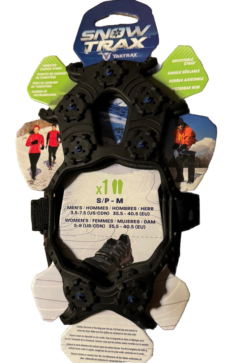 Yaktrax Snow Trax Ice Traction for Shoes Boots S/M, Women 5-9, Men 3.5 - 7.5 NEW