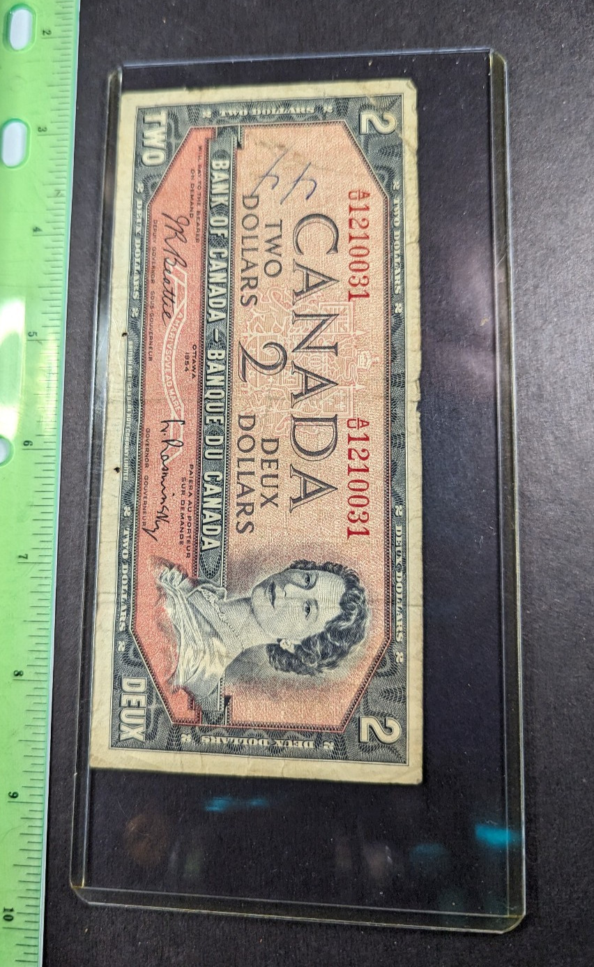 1954 Canadian 2 dollar CIRC Very Poor