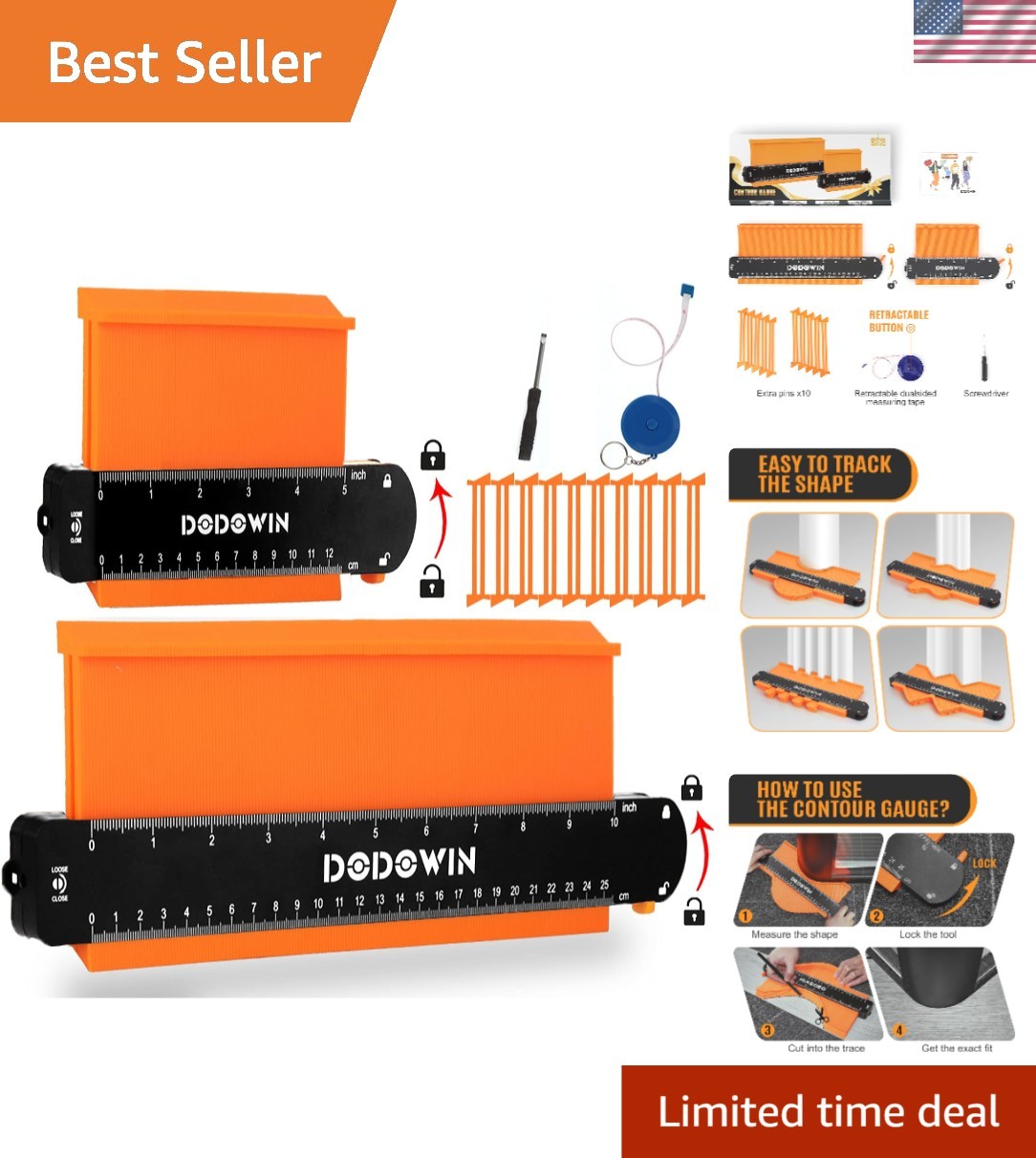 Ultimate 2-in-1 Profile Gauge Tool - Ideal for Woodworking and Home Projects