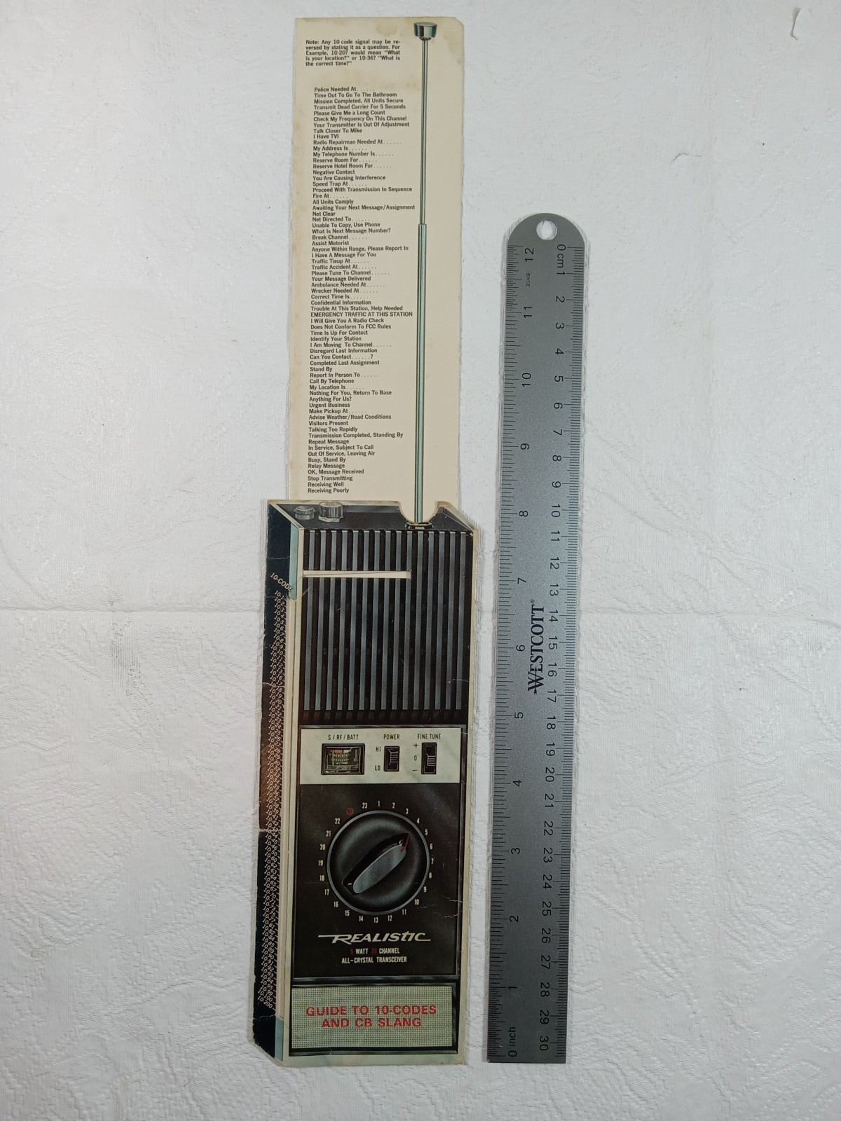 1970's RADIO SHACK - REALISTIC Guide to 10-Codes and CB Slang-Die Cut Radio