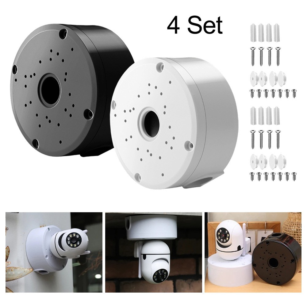 4Pcs ABS Waterproof Camera Junction Boxes for Outdoor Dome Camera Protection
