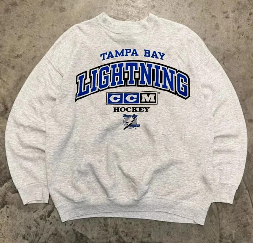 CCM Tampa Bay Lightning Hockey NHL Crewneck Sweatshirt reprint VK07062
