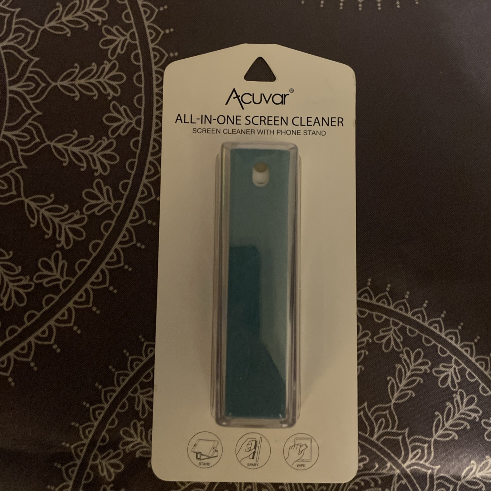 Acuvar All-In-One Screen Cleaner Phone Stand Spray Wipe Blue