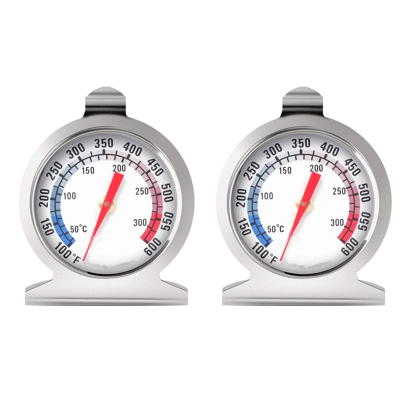 Portable Oven Thermometer 50-300°C/100-600°F Stainless Steel Temperature Gauge