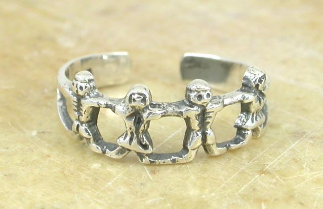 CUTE STERLING SILVER KIDS CHILDREN ADJUSTABLE TOE RING  style# tr73