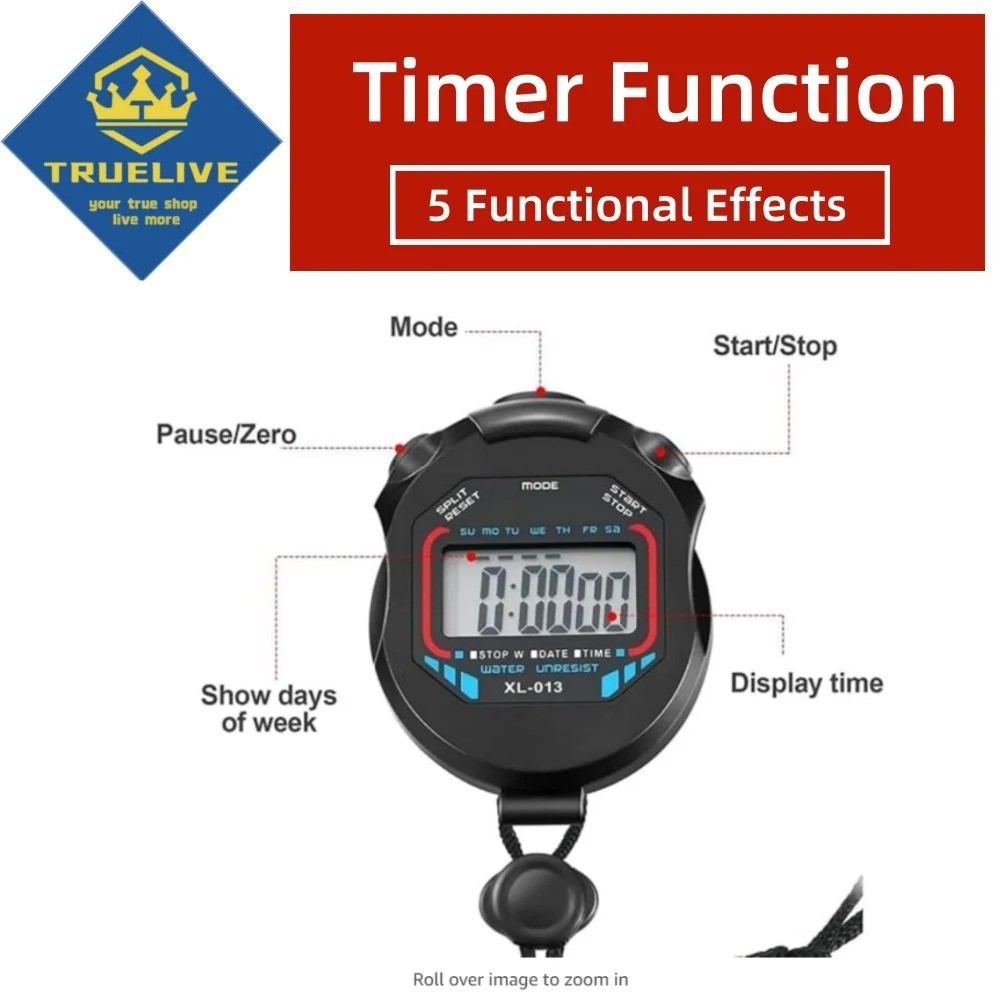 1PCS SET Digital Stopwatch Sports Counter Chronograph Date Timer Odometer Watch