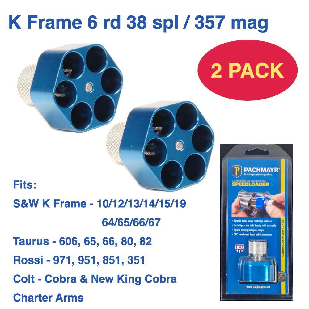 Pachmayr K Frame Competition Aluminum Speedloader 6 rd 38/357 *2 PACK* - 02652
