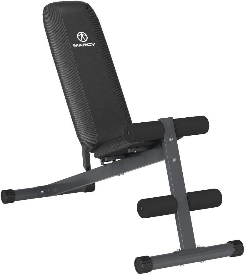 Compact Exercise Bench with Foam Roller Pads - 300 lbs Load, Home Gym Essential