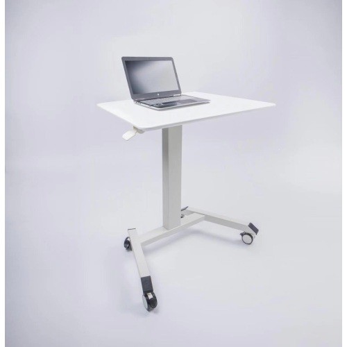 [ROLLING SWIVEL LAPTOP DESK]Stand Up Workstation Adjustable Height & Angle Table