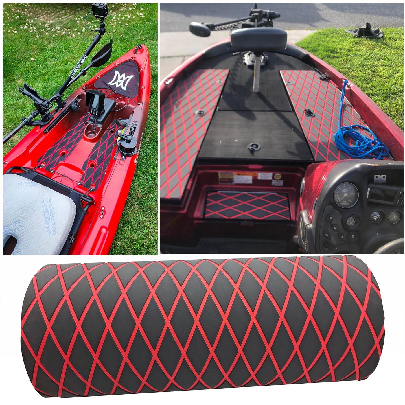 Black Red EVA Foam Boat Flooring Sea Deck Mat Marine Carpet Teak Sheet ✔ Diamond