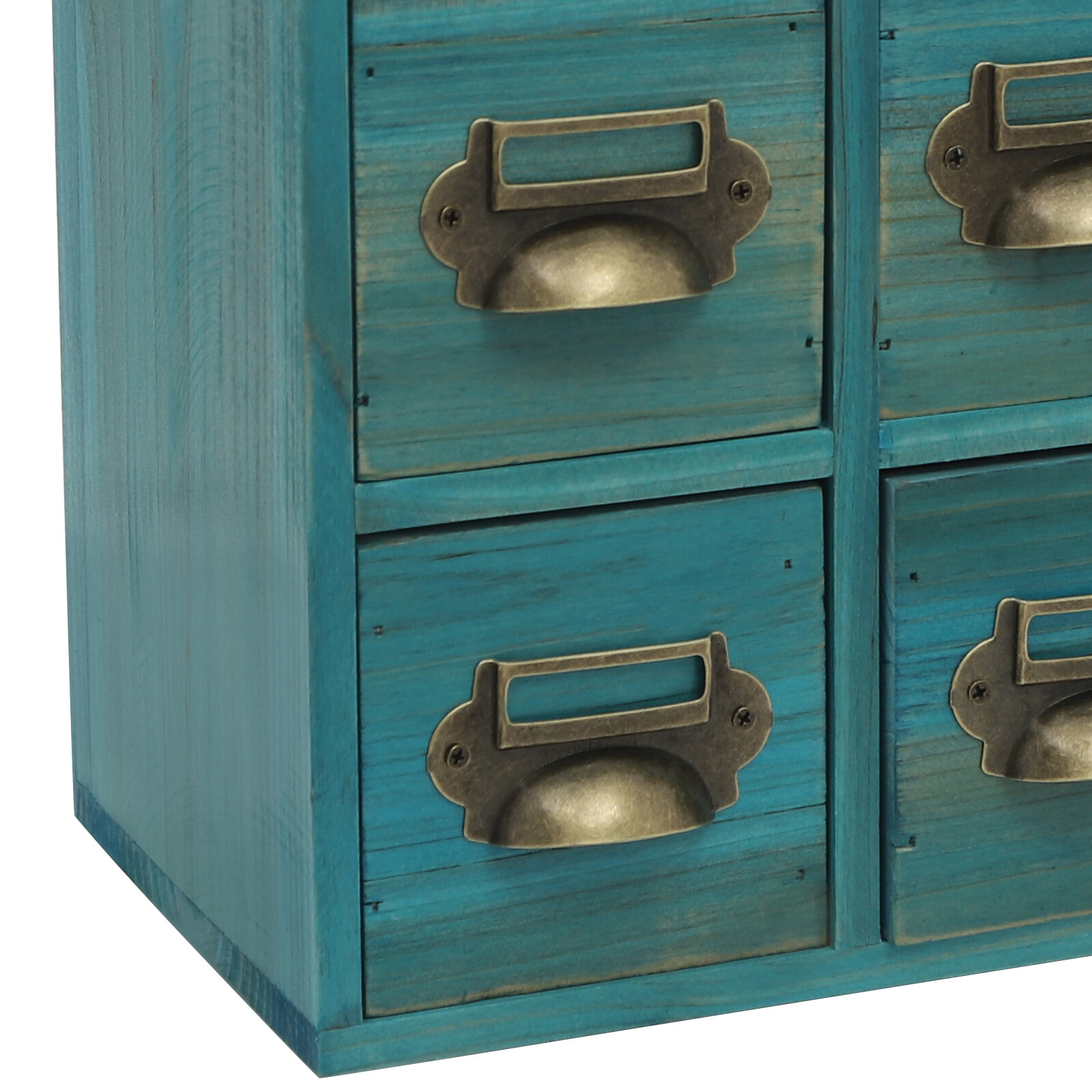 Blue 12Drawer Storage Cabinet Rectangular Desktop Drawer Organizer WoodenCabinet