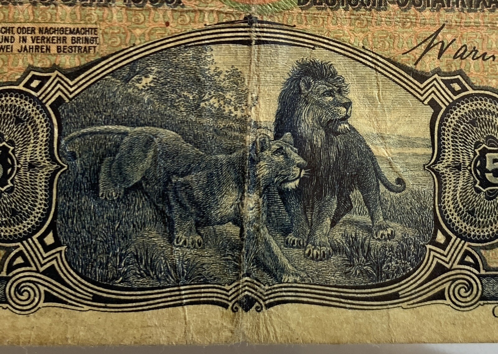 1905 GERMAN EAST AFRICA 5 RUPIEN P#-1 PMG 20 DEUTSCH OSTAFRIKANISCHE BANK