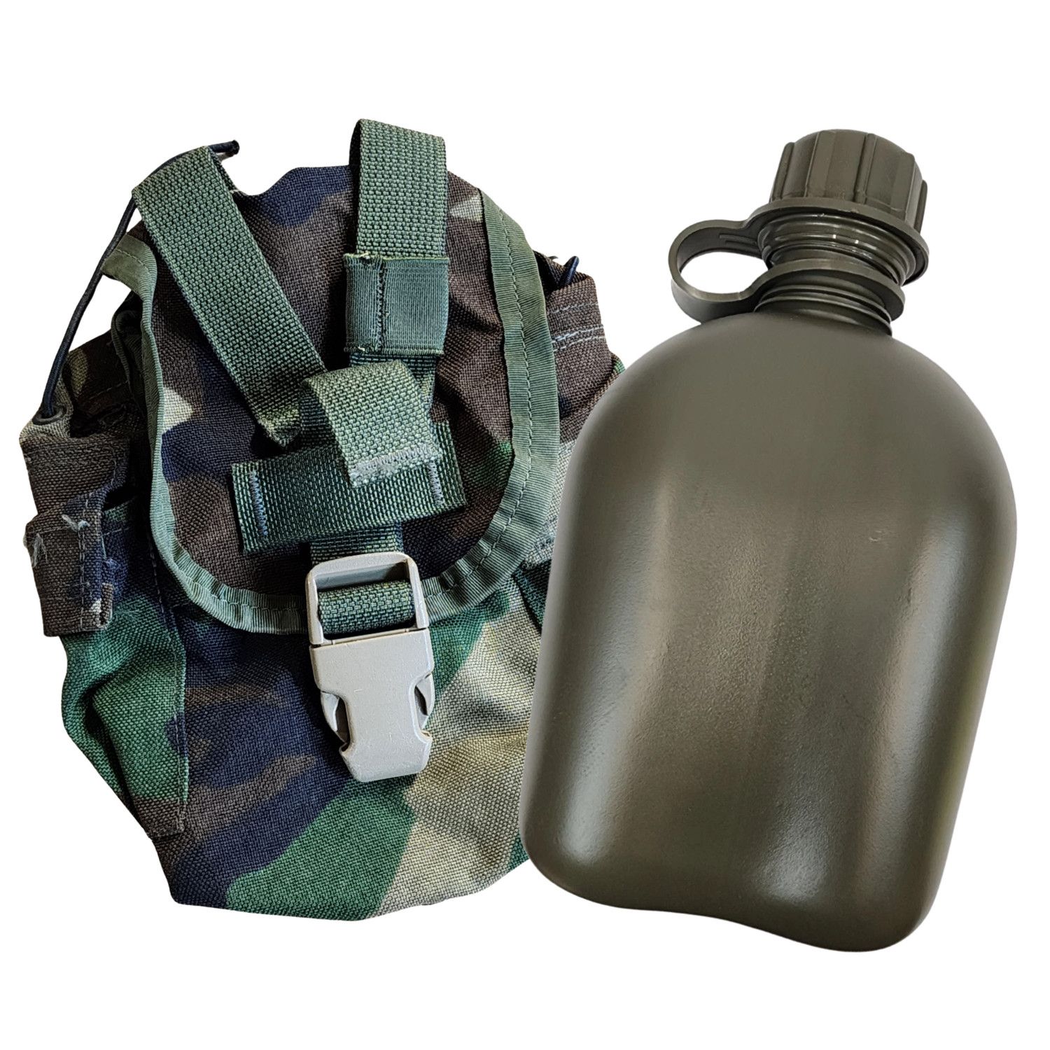 Woodland 1-Quart Canteen Cover and New Canteen – Used Good *mocinc.1982*