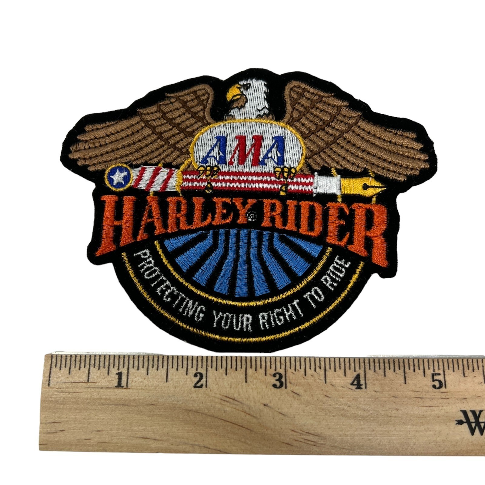 Harley Davidson Patch with Eagle AMA Protecting Your Right to Ride