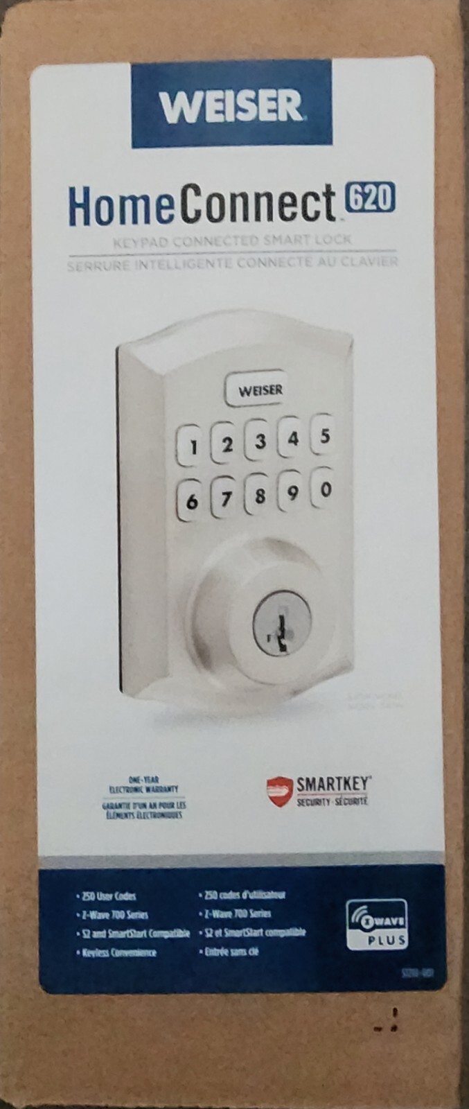 Weiser Home Connect 620 Z-Wave Smart Door Lock 9GED18000-026 Satin Nickel