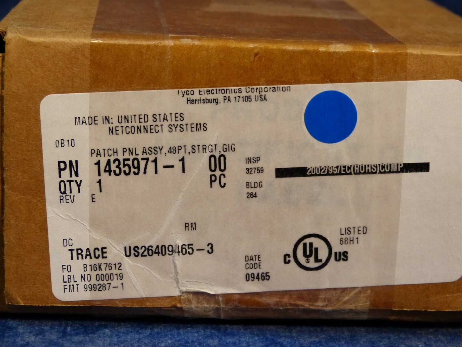 Commscope 1435971-1 MRJ21 Modular Patch Panel Assembly, 48 ports, 1U, BLK (H28)