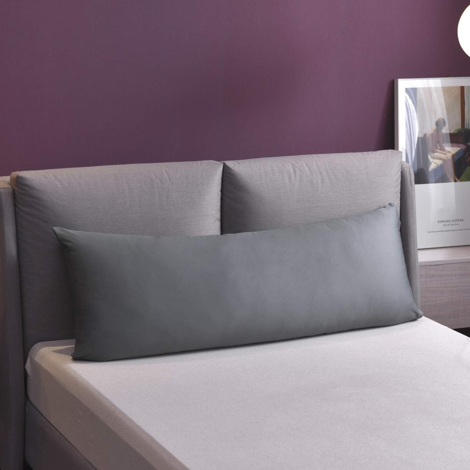 Body Pillow Cover with Zipper Dark Gray