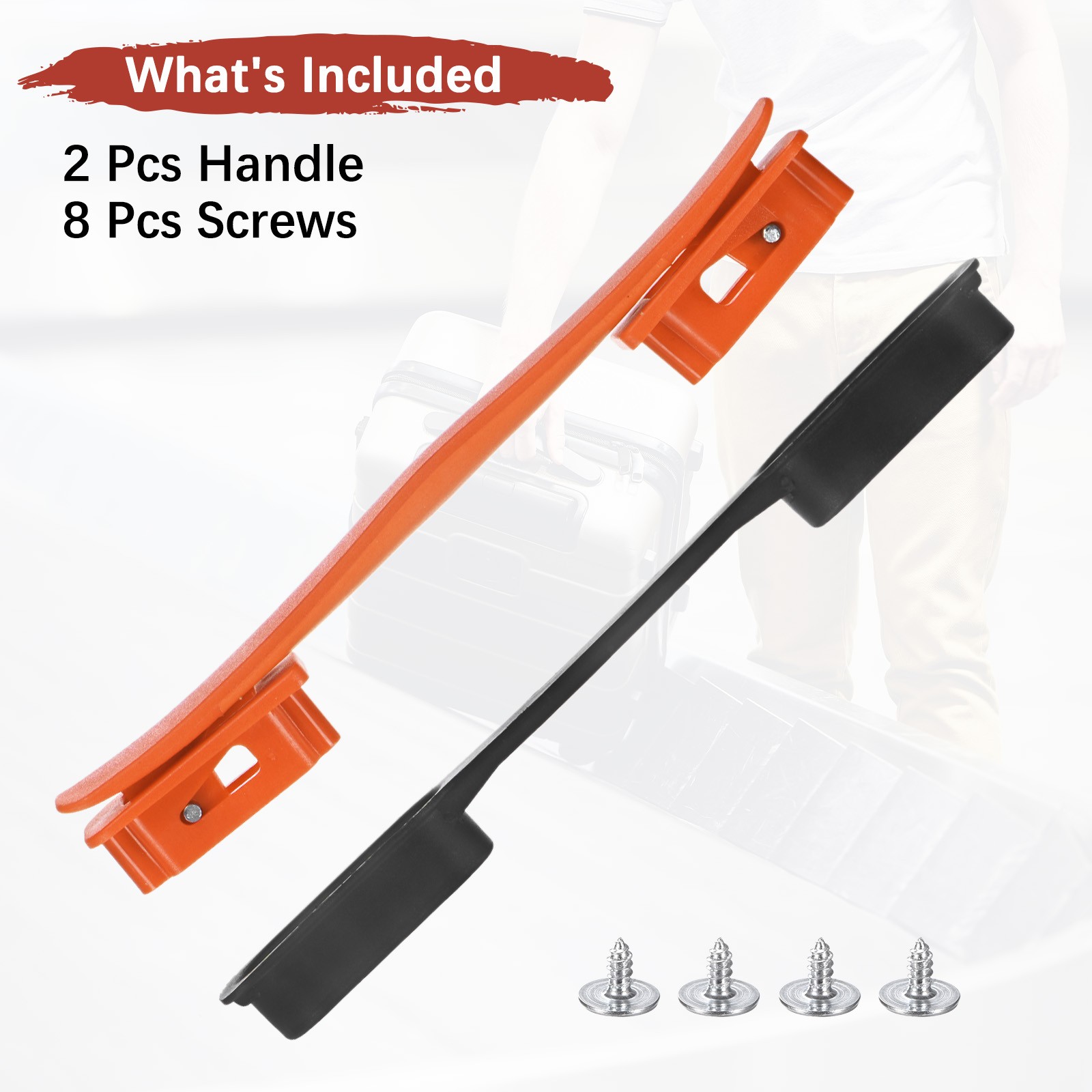 2PCS Luggage Replacement Handle for Suitcase - [Orange-8.5IN]