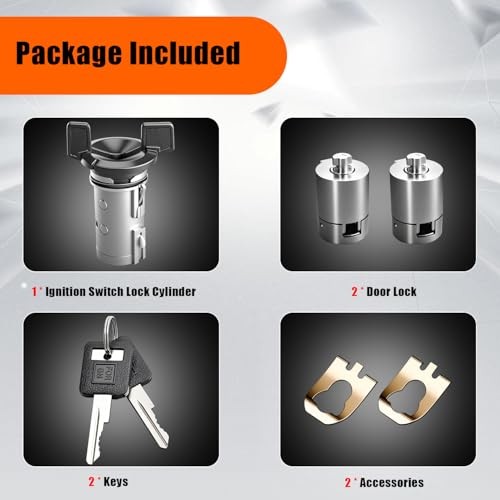 Ignition Switch & Door Lock Cylinders with Keys fit for 1982-2002 Chevy, for
