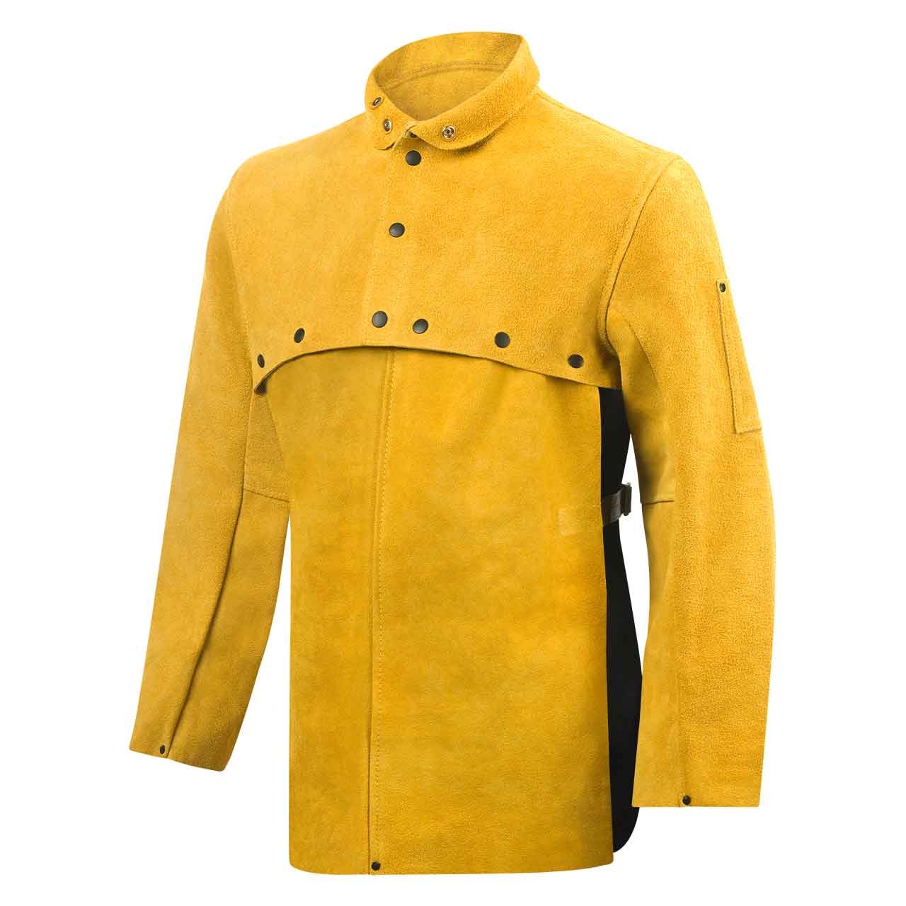 Steiner 8213-M Quality Cowhide Welding Cape Sleeves With 20" Bib Bourbon Medium