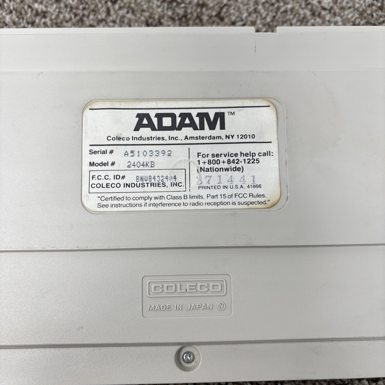 Adam Computer Keyboard TESTED READ